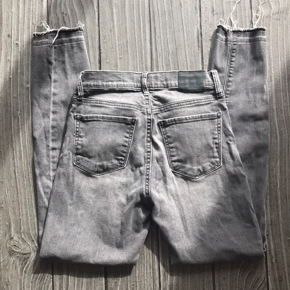 Charcoal Distressed High Rise Skinny Jeans - Picture 6 of 6